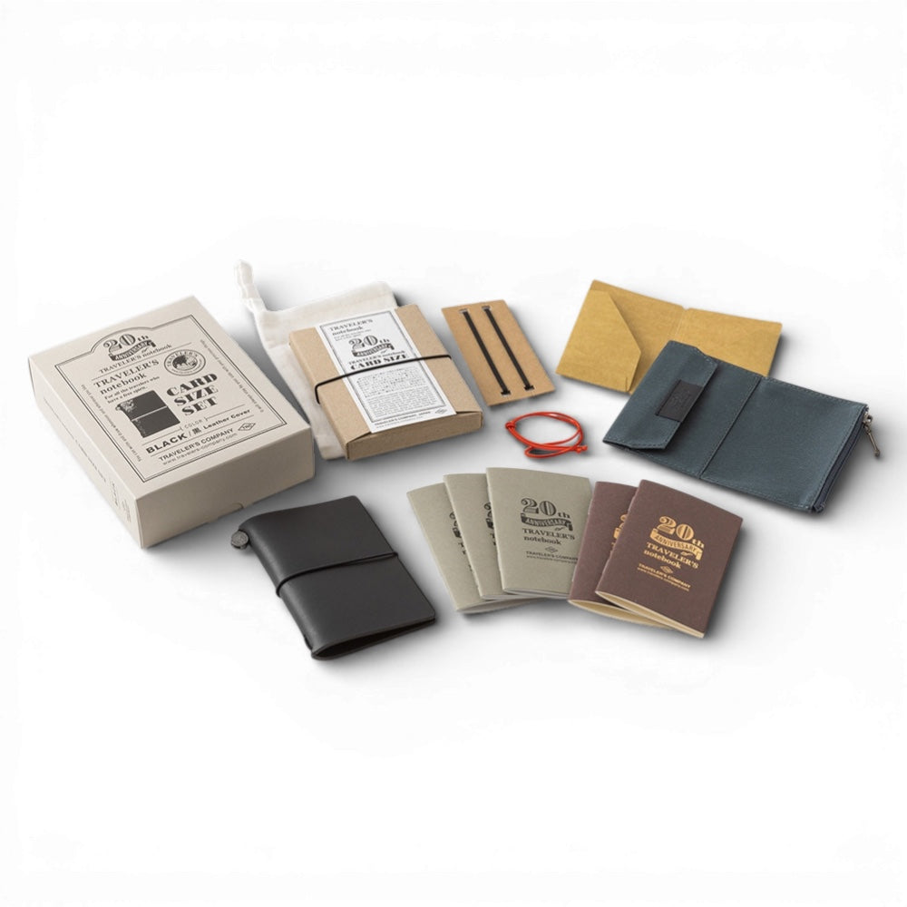 Traveler's notebook Card Size 20th Anniversary Set - Black