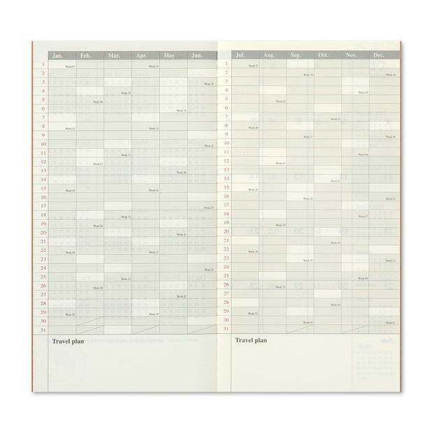 Traveler's Notebook Monthly Refill 2024, Regular Size