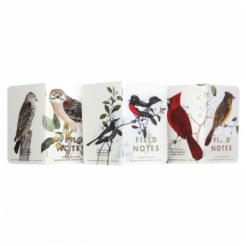 Field Notes, Birds & Trees of North America - Pack C -Painted Redstart, Cardinal, Redshoulder Hawk