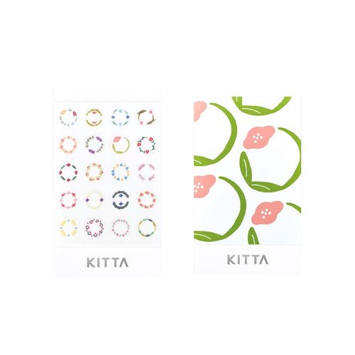 King Jim Kitta Washi Tape Film Seal- Floral wreath