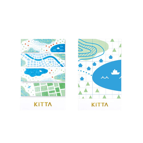 King Jim Kitta Pre-cut Washi Tape - Map