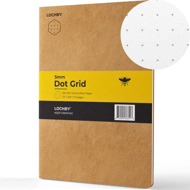 Lochby Tomoe River Paper Refill B5 – 68gsm White Dot Grid Notebook