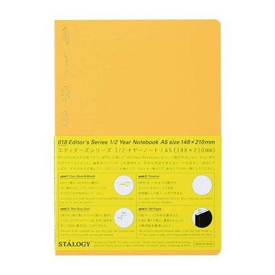 Stalogy 1/2 year Notebook, A5 , Yellow - Grid