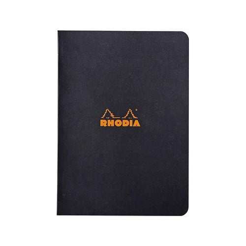 Rhodia Staplebound Notebook #16, Lined ,A5 - Black