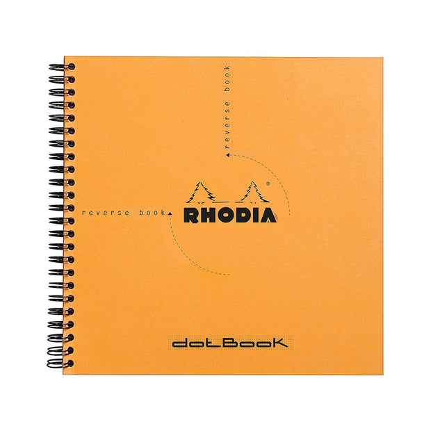 Rhodia Wirebound Reverse Notebook, Square - Orange