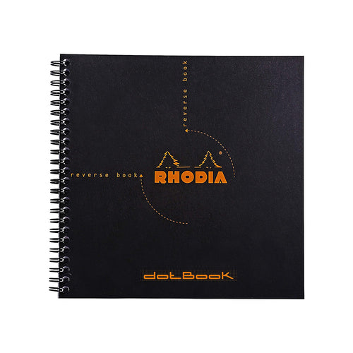 Rhodia Wirebound Reverse Notebook, Square - Black