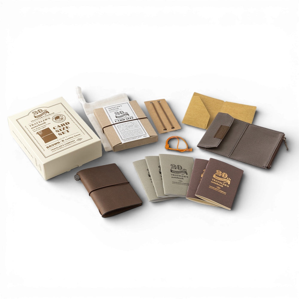 TRAVELER'S notebook Card Size 20th Anniversary Set - Brown