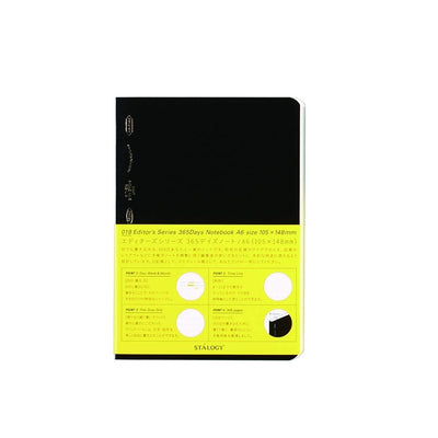 Stalogy 365 days Notebook, A6 , Black - Grid
