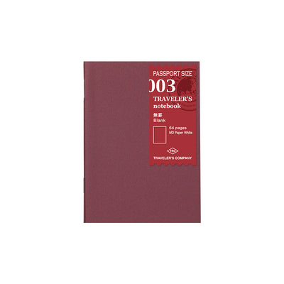 Traveler´s Notebook Refill 003 (Blank Notebook) for Passport Size