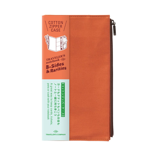 Traveler's Notebook B-Sides & Rarities Cotton Zipper Bag for Regular Size - Orange