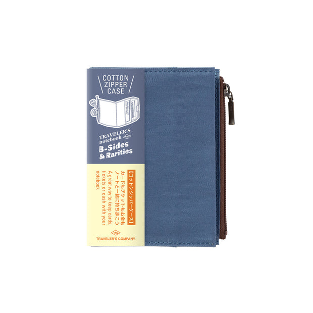 Traveler's Notebook B-Sides & Rarities Cotton Zipper Bag for Passport Size - Blue