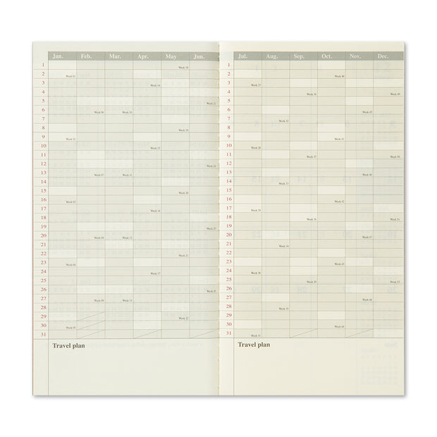 TRAVELER'S notebook Refill 2023 Monthly, Regular Size
