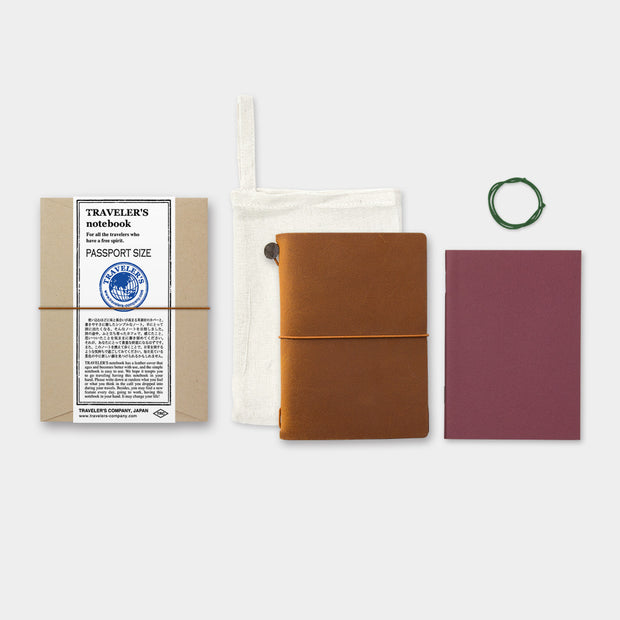 Traveler´s Notebook Starter Kit Passport Size, Camel - noteworthy