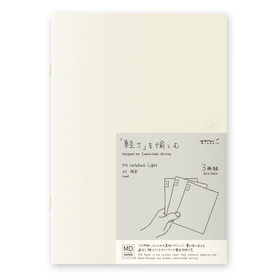 Midori MD Notebook Light A4 (Variant) - (Set of 3) - Lined