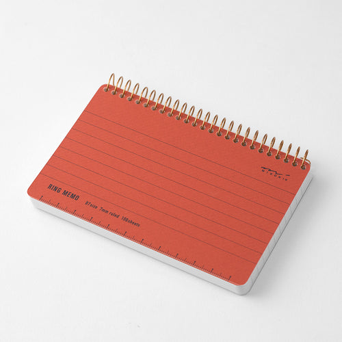 Midori Horizontal Ring Memo Notebook B7, Ruled 7mm - noteworthy