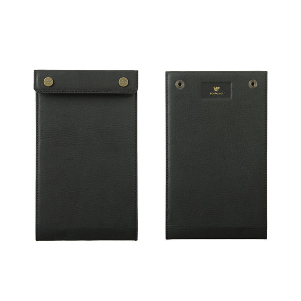 Postalco All Leather Snap Pad A6 - Charcoal Black
