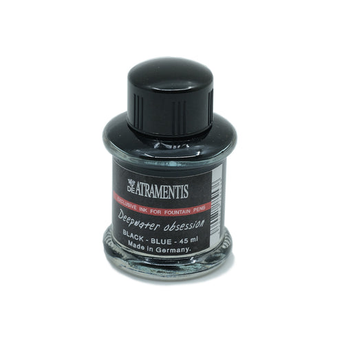 De Atramentis Fountain Pen Ink, Black Edition, Black-Blue - 45ml