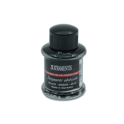 De Atramentis Fountain Pen Ink, Black Edition, Black-Green - 45ml