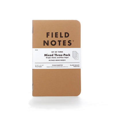 Field Notes, Original Kraft Memo Books, Mixed - Set of 3 - noteworthy