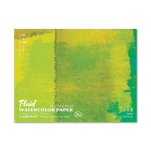 Fluid Watercolor Hot Press Paper 8 x 6 - noteworthy