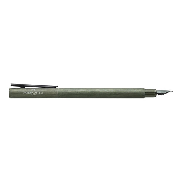 Faber-Castell Neo Slim Aluminium Fountain pen , Olive Green - B (Broad)