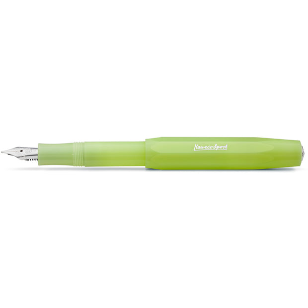 Kaweco Frosted Sport Fountain Pen, Lime - F  (Fine Nib)