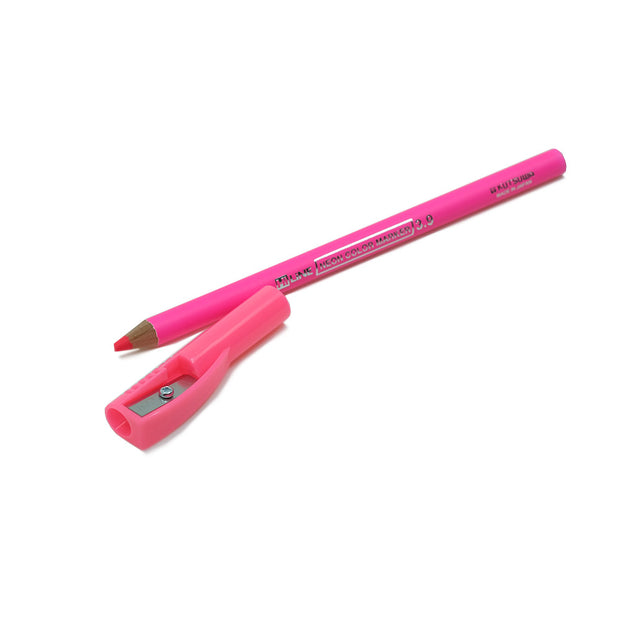 Kutsuwa Hi Line Neon Color Pencil Marker and Sharpener , Pink - noteworthy