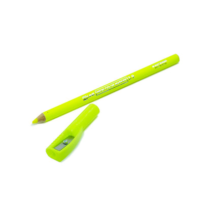 Kutsuwa Hi Line Neon Color Pencil Marker and Sharpener , Yellow - noteworthy