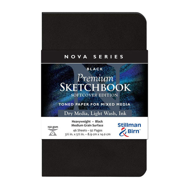 Stillman & Birn, Nova Series Sketchbook, Softcover (3.5in. x 5.5in.) - Black - noteworthy