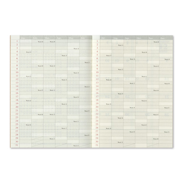 Traveler's Notebook Refill 2021 Monthly Diary for Passport Size