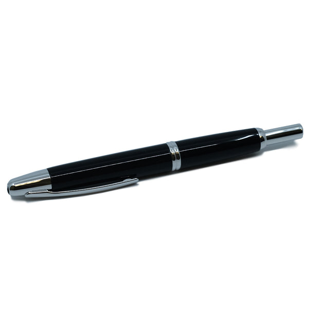 Pilot Vanishing Point Fountain Pen, Black / Rhodium - M (Medium Nib)