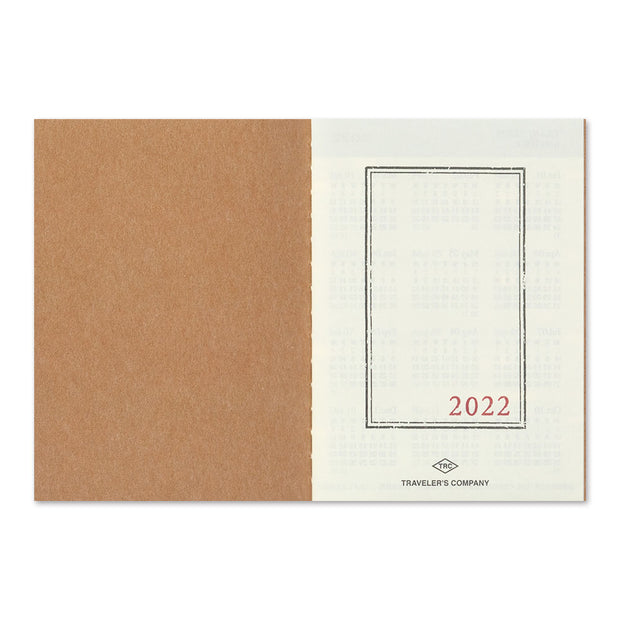 Traveler's Notebook 2022 Monthly Refill for Passport Size