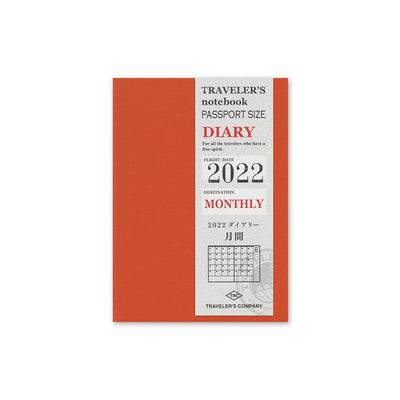 Traveler's Notebook 2022 Monthly Refill for Passport Size