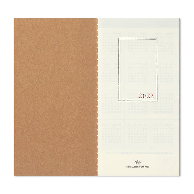 Traveler's Notebook 2022 Monthly Refill for Regular Size