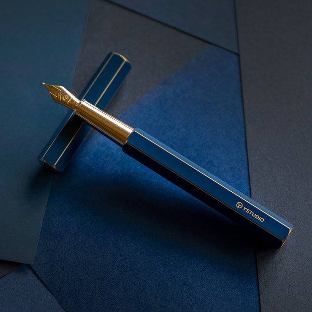 ystudio Classic Revolve Fountain Pen, Blue - F (Fine)