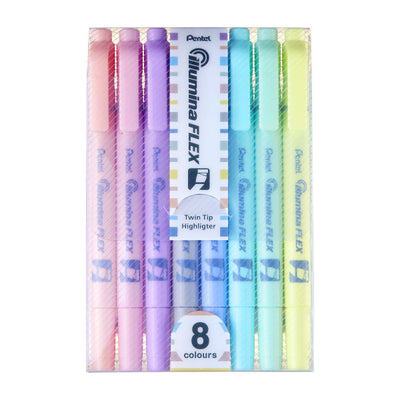 Pentel Illumina Flex Highlighter Pastel, Set of 8