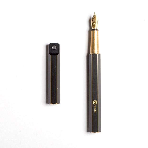 Ystudio Brassing Portable Fountain Pen -M (Medium Nib) - noteworthy